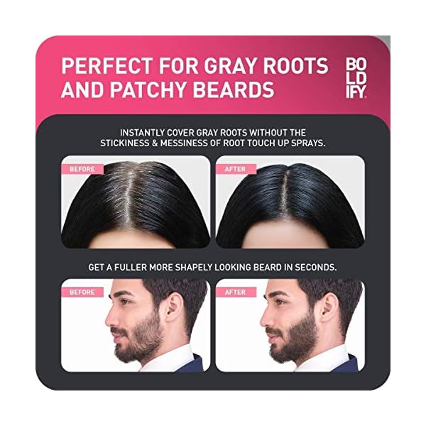 BOLDIFY-Hairline-Powder-Medium-Brown-Instant-Stain-Proof-48-Hour-Formula-Locks-On-for-Full-Body-Hair-Beard-Root-Touchup-Hair-Loss-Powder-Spray-for-Thinning-Bald-Spots-Gray-Root-Line BOLDIFY Hairline Powder - Root Touch Up & Hair Loss Cover Up, Instant Gray Coverage 48-Hour Stain-Proof Hair Color Powder for Women & Men, Hair Fibers and Hair Topper Alternative (Medium Brown)