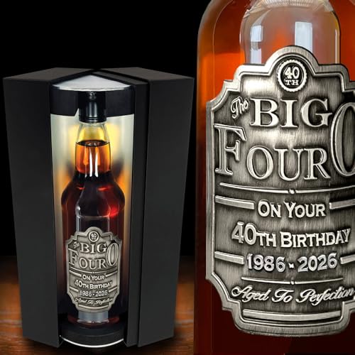 Unique 40th Birthday Gift Idea For Him Men - Award Winning Scotch Whisky Gift Set With Personalised Pewter Label With Birthday Years 1986-2026 - Supplied In A Stunning Presentation Box [EPW06]