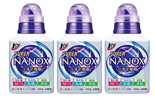 ライオン 洗濯洗剤 トップ スーパーナノックス ニオイ専用 本体 400g×3個