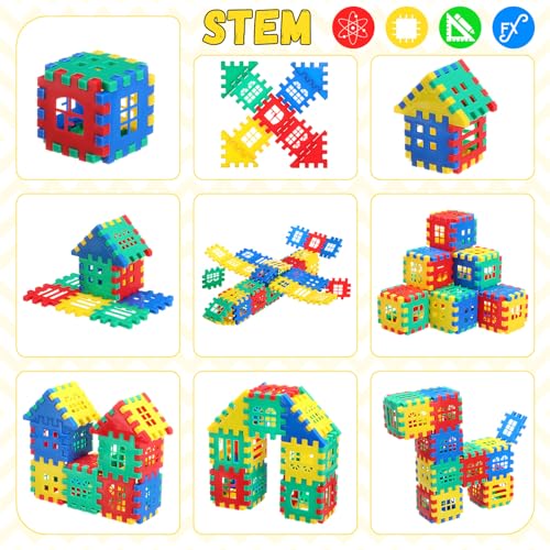 155 Pieces Interlocking Building Blocks for Kids with Storage Box Building Toys Waffle Blocks for Kids Construction Learning Educational Toy Sets - Image 6