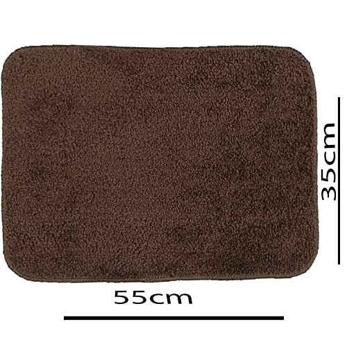 Image of Door Mats for Home | Door Mats for Home Entrance | Door Mat for Bathroom| Soft & Super Absorbent Mats for Shower | Washable, Non-Slip & Quick-Drying Mats (Pack of 2) (Dark Brown 2)