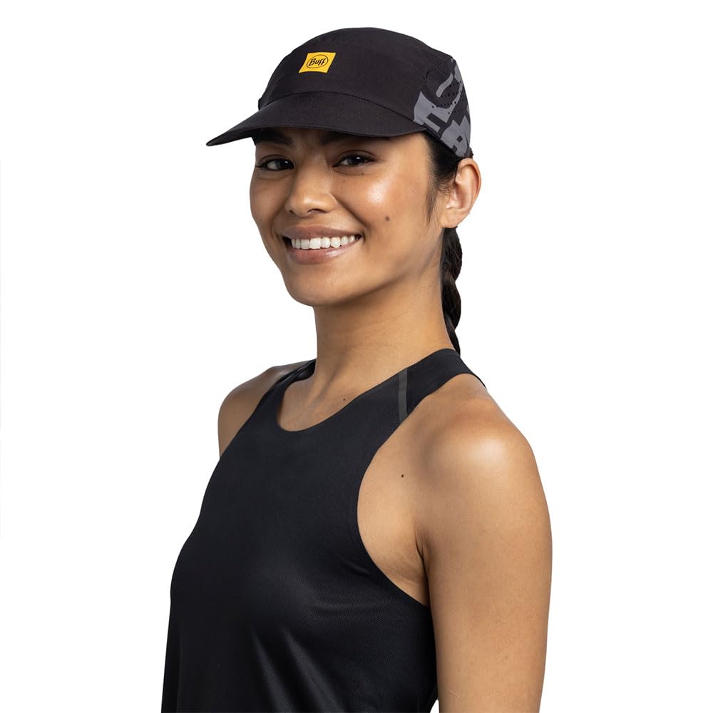 Buff® | Pakiet Speed Mężczyzna Kobieta Dorosły Elastyczna Czapka UPF50, Element odblaskowy, Wygodna, Elastyczna, Bieganie, Wentylacja, Składana, L/XL, Czarna