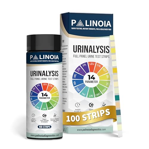 14-in-1 Urine Test Strips Full Panel 100 Count Urinalysis Testing for General Health Kidney Liver and UTI Screening