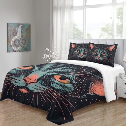 Ensemble de literie chat 3D pour une chambre d'enfant cocooning