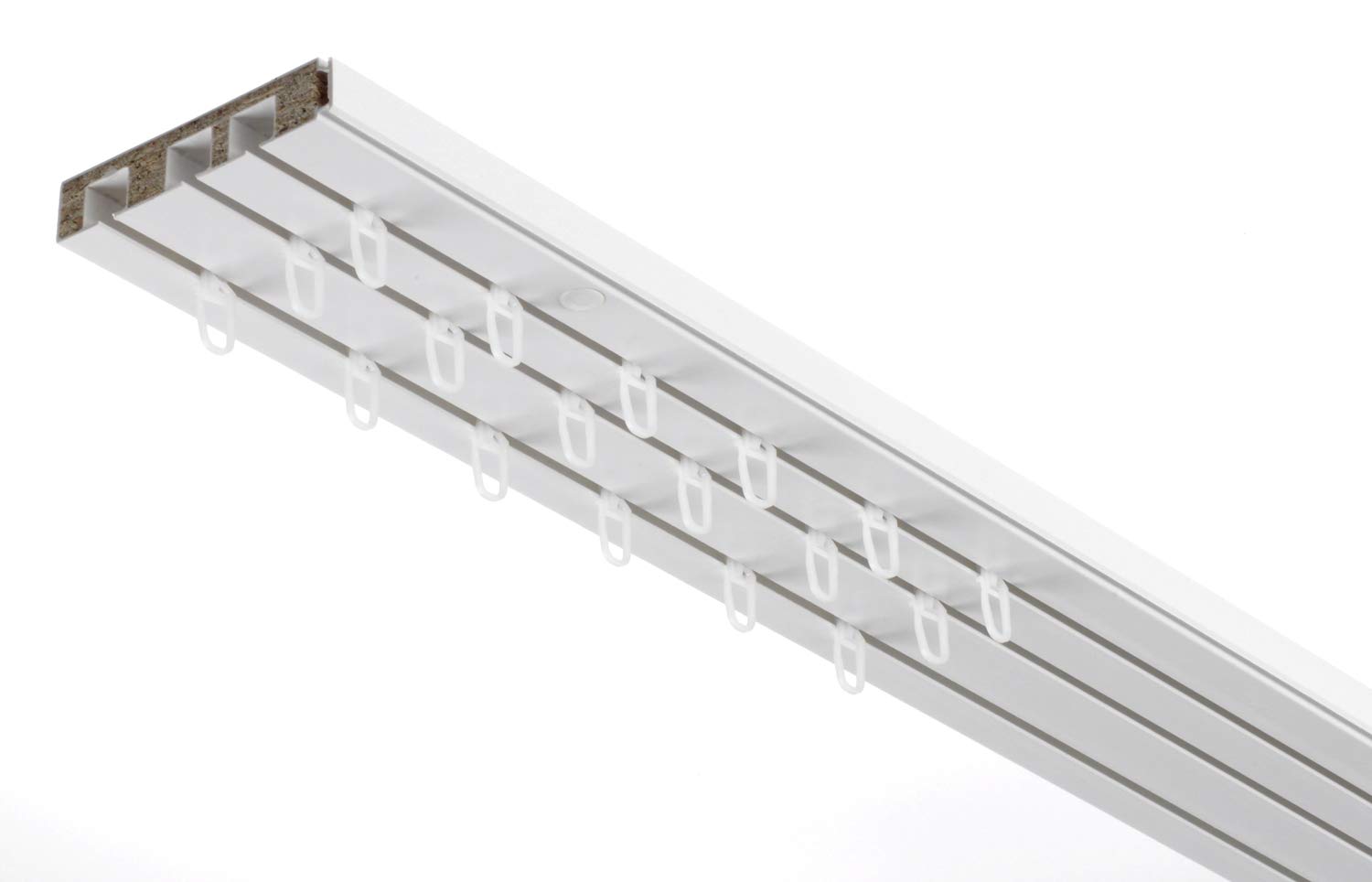 Gardinia Rail pour Rideaux GE3 avec Montage sur châssis, 3 Rails, Plastique, 150 cm, Blanc