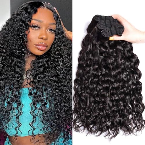 16 18 20 Inch Water Wave Human Hair Bundles 12A...