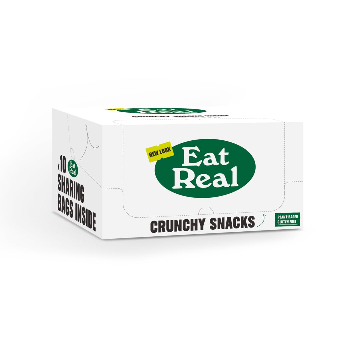 Eat Real, Lentil Chips, Salted, 10 x 95g, Gluten-Free Crisps Multipack, Vegan-Friendly, Healthy Snacks, 30% Less Fat