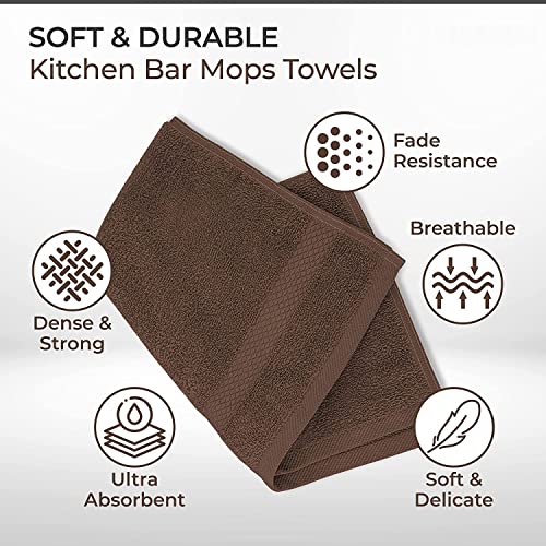 Wholesale Trade Dealz 12 X Face Cloth Flannels (30 x 30 cm-600GSM) 100% Egyptian Cotton Wash Cloths Quick Dry & Absorbent Towel Set for Gym,Spa,Golf (Chocolate, Cotton) - Image 2