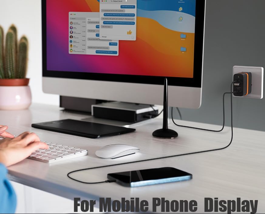 MINIX P4K 65W Dock Charger Adapter for Switch, Laptop, Smartphone, Tablet. 4 in 1 PD Wall Charger with HDMI for TV,1xUSB-C (Max 60W),2xUSB-A 3.2,3.3ft Full-Featured USB-C Cable - Image 5