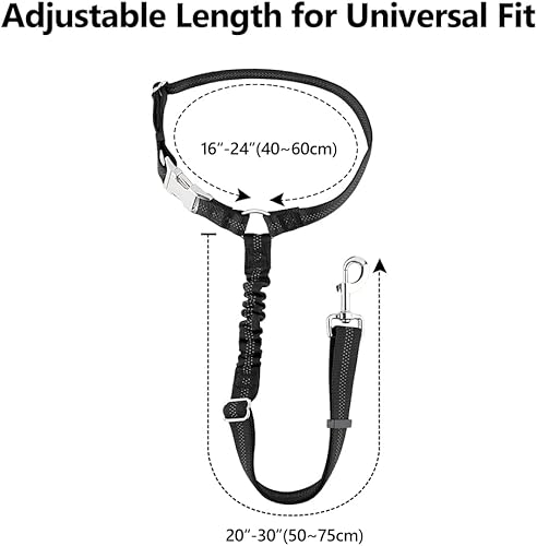 Miniatura 7 de Plutus Pet Cinturón de seguridad para perro para reposacabezas de automóvil, retención reflectante y ajustable con elástico para mayor seguridad,