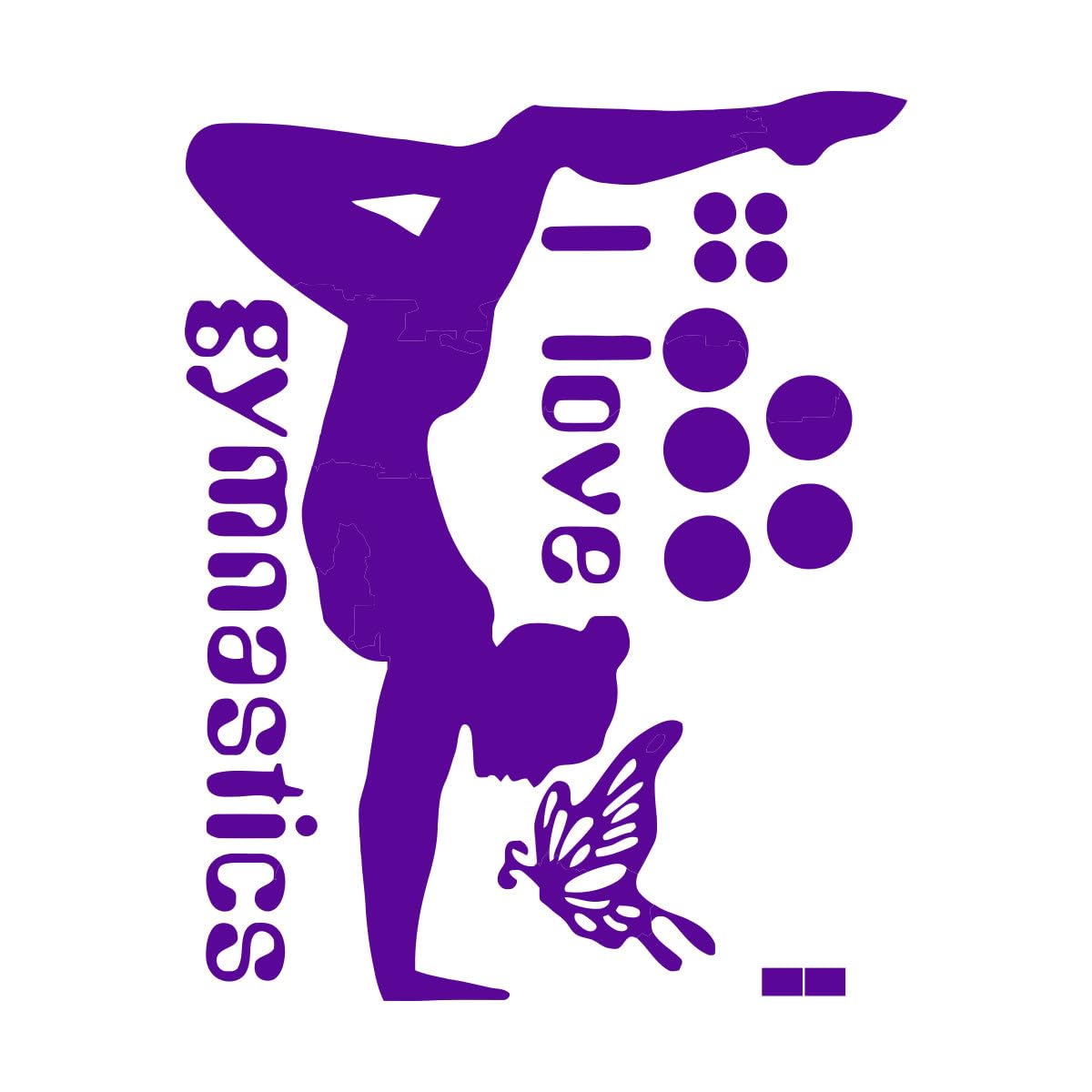 I Love Gymnastics Dancing Butterfly Wall Stickers for Living Room Girls Bedroom Wall Decor Extra Large - 91x152cm โ image 1