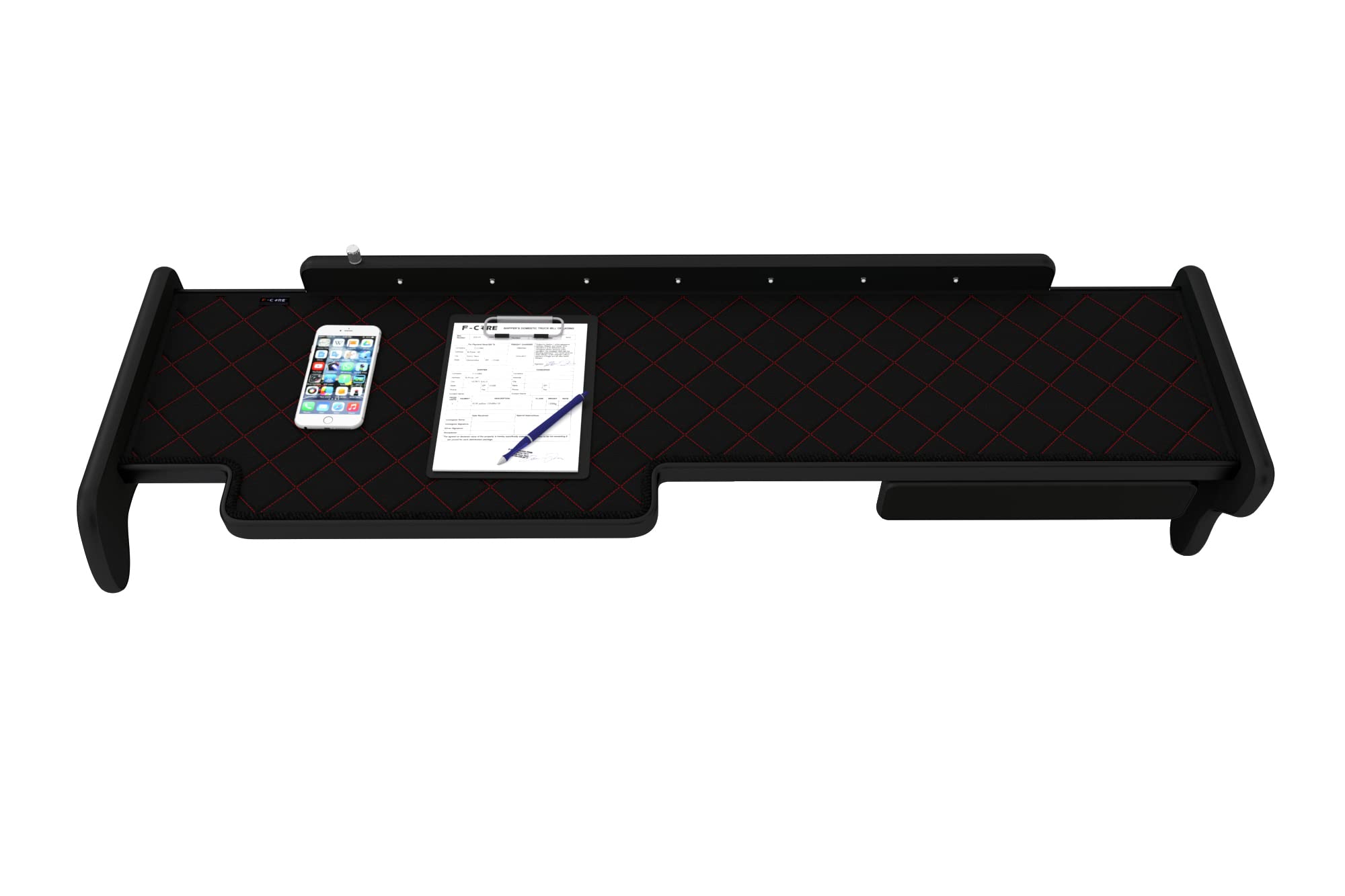 F-CORE Mesas al salpicadero camión Compatible con Man TGA 01.00-12.10 Larga Cabina XXL con cajón Panel LED 24V Negro/Rojo