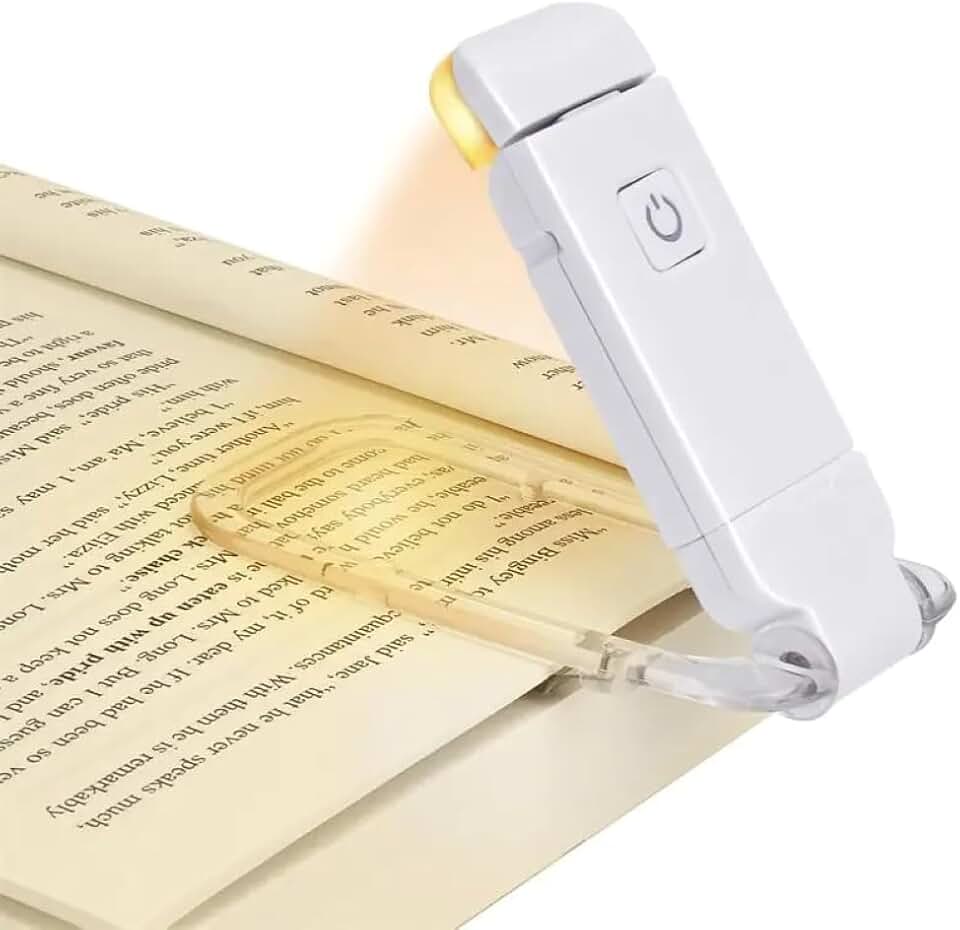 Pearpot Lanterna de Leitura para Livro, Luminária de Livro com Luz Branca, Quente e Branca Quente, Recarregável por USB, Compacta e Leve, Ideal para Leitura Noturna