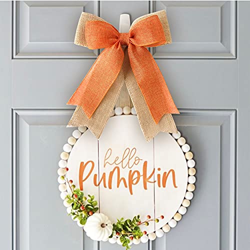 Cintago 4Pcs Fall Bows For Autumn Decor, Harvest Orange Burlap Wreath Bow, Fall Thanksgiving Halloween Christmas Burlap Bows For Wreath(9X12 Inches) #TOP2