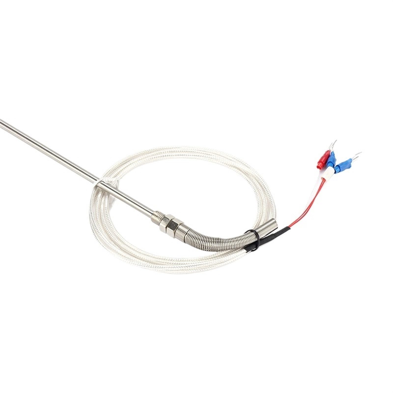 WZPT-03 PT100 M8-Gewindefühler-Temperatursensor-Thermoelement mit 1/2/3/5 m wasserdichtem, hochpräzisem 3-Draht-Kabel(PT100 Type M8 1m,100mm)