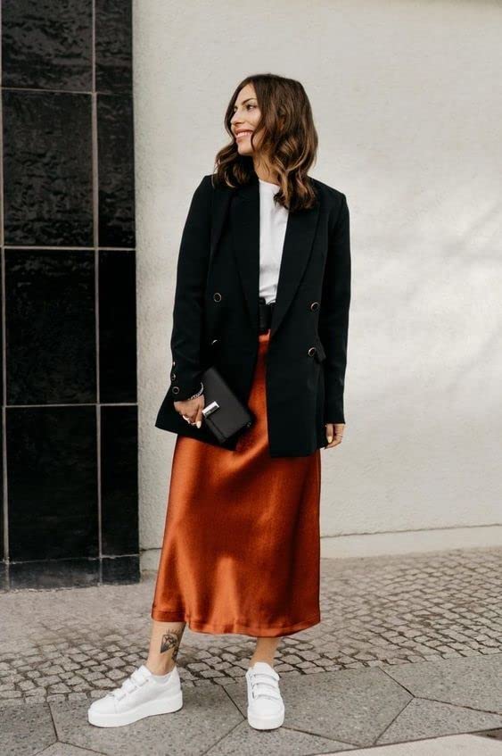 Image of Zeagoo Skirts for Women High Waist Skirt Elegant Midi Skirt Satin