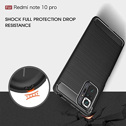 Funda Redmi Note 10 Pro Max anticaídas con textura de carbono azul 3