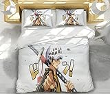 HBPET Parure de lit avec housse de couette et 2 taies d'oreiller pour enfants/adolescents/adultes/dessin animé japonais (img10, lit simple 135 x 200 cm + 50 x 75 cm x 2)