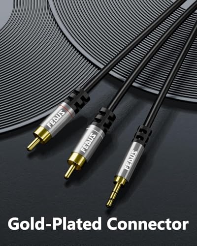 FEDUS 3.5mm to RCA Cable 4.9ft/1.5M, RCA to 3.5mm Male Audio Adapter 2RCA Gold Plated Shielded Stereo Y Braided Audio Adapter Cord RCA to AUX Cable for Smartphones, MP3, Tablets, Speakers,Home Theatre 7 51W4ZloB1XL