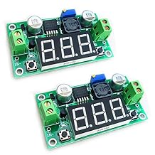 HiLetgo 2pcs LM2596 Adjustable DC-DC Step Down Buck Power Convert Module 4.0-40V Input to 1.25-37V Output with LED Voltmeter Display