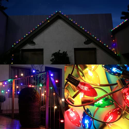 Niosta C9 Christmas String Lights, C9 Incandescent Light For Holiday Xmas Christmas Bistro Roofline Prom Wedding Party Decor, Multicolor #TOP4