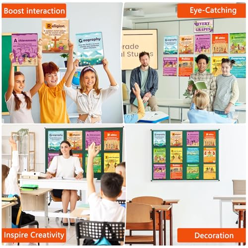 Lonfliness Pôster de 13 peças de decoração de sala de aula de estudos sociais, civilizações tem uvas