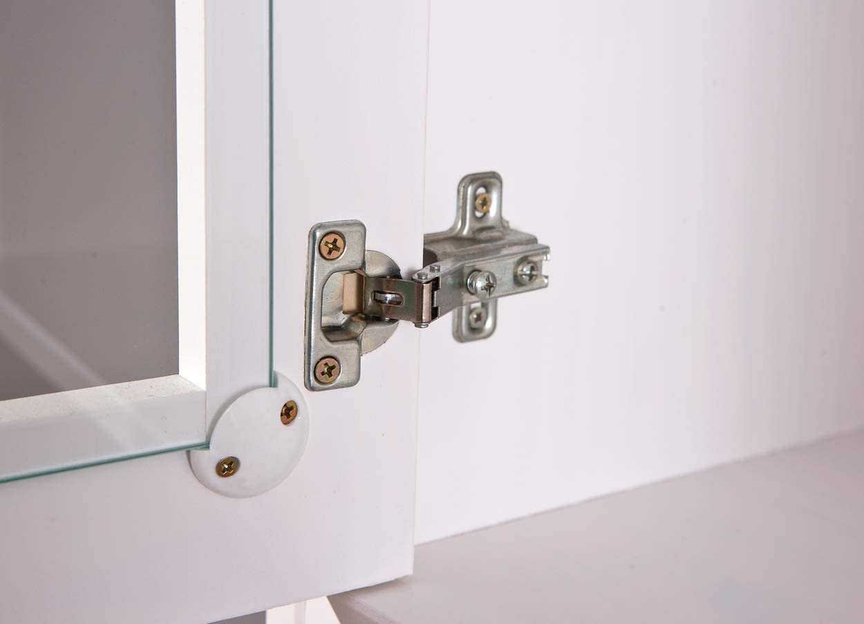 Inter Link - Vitrinenschrank - Küchenschrank - Geschirrschrank - Esszimmerschrank – Vitrine - Landhausstil - Kiefer Massivholz – 5 Türen – 3 Schubladen – Westerland 6.2 – Weiß/Sepia lackiert