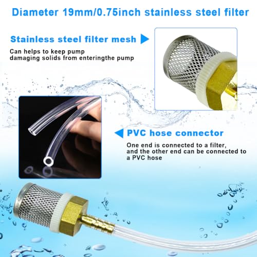 Image of Stainless steel filter copper tube joint 19mm diameter hose connection, garden, swimming pool, fish tank hose filter, Suction Strainers Used to Remove Debris and Reduce Solid Entry(19mm)