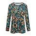 Women's Lightweight Casual Shirts Spring and Fall Loose Crewneck Long Sleeve Tops Fashion Printed Blouse T Shirts
