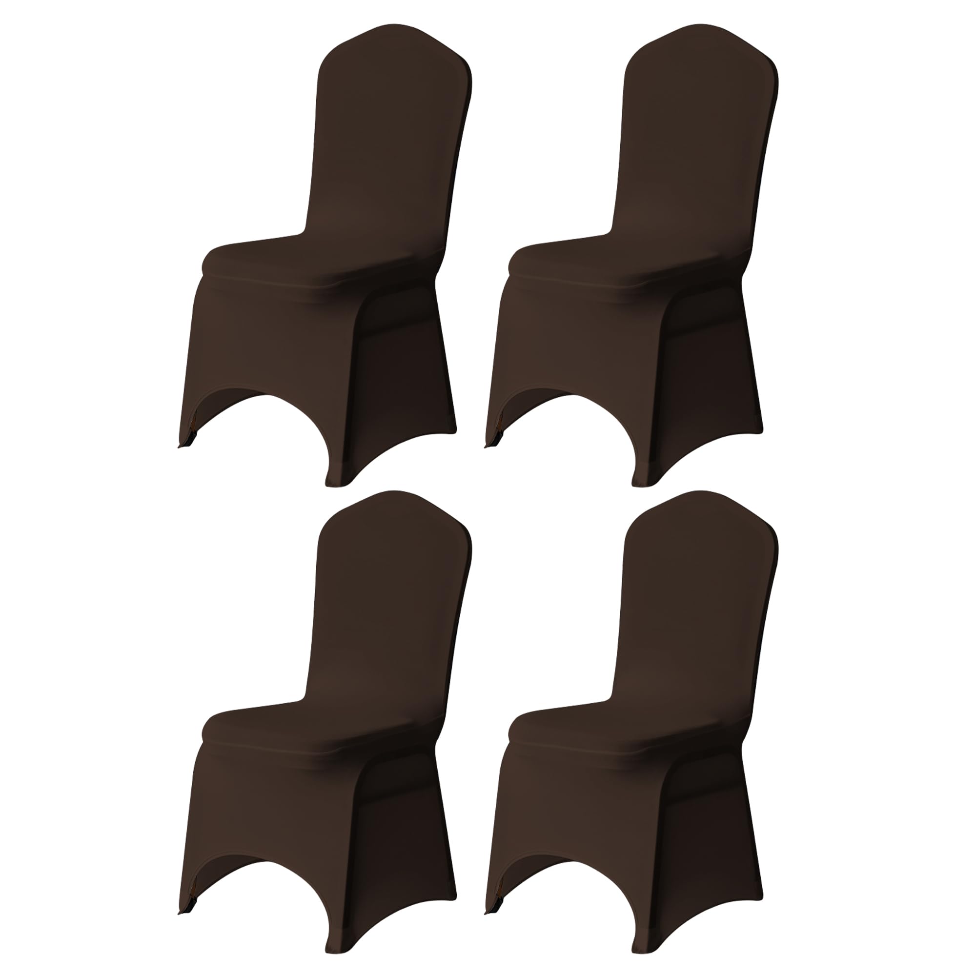 Trimming Shop 4pcs Chocolate Brown Wedding Chair Covers Stretch Slipcovers โ image 1