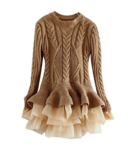 Girls Sweater Pullover Organza Stitching 