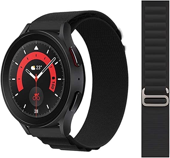 Image of Dtron Apline Loop Replacement Straps for Amazfit Bip /GTS, Galaxy Watch Active 2,Gear S2 Classic,Samsung Gear, Boat, Firebolt, Noise | 20MM Watch Straps | Replacement Straps | Free-Size (Red /Black)