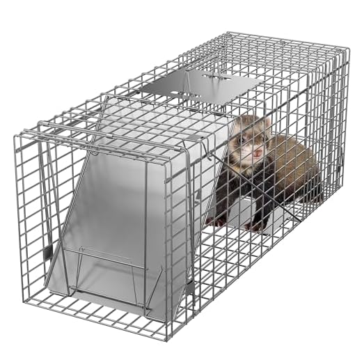 ZENY Live Animal Cage Trap 32" X 12.5" X 12" w/Iron Door Steel Cage Catch Release Humane Rodent Cage for Rabbits, Stray Cat, Squirrel, Raccoon, Mole, Gopher, Chicken, Opossum, Skunk & Chipmunks