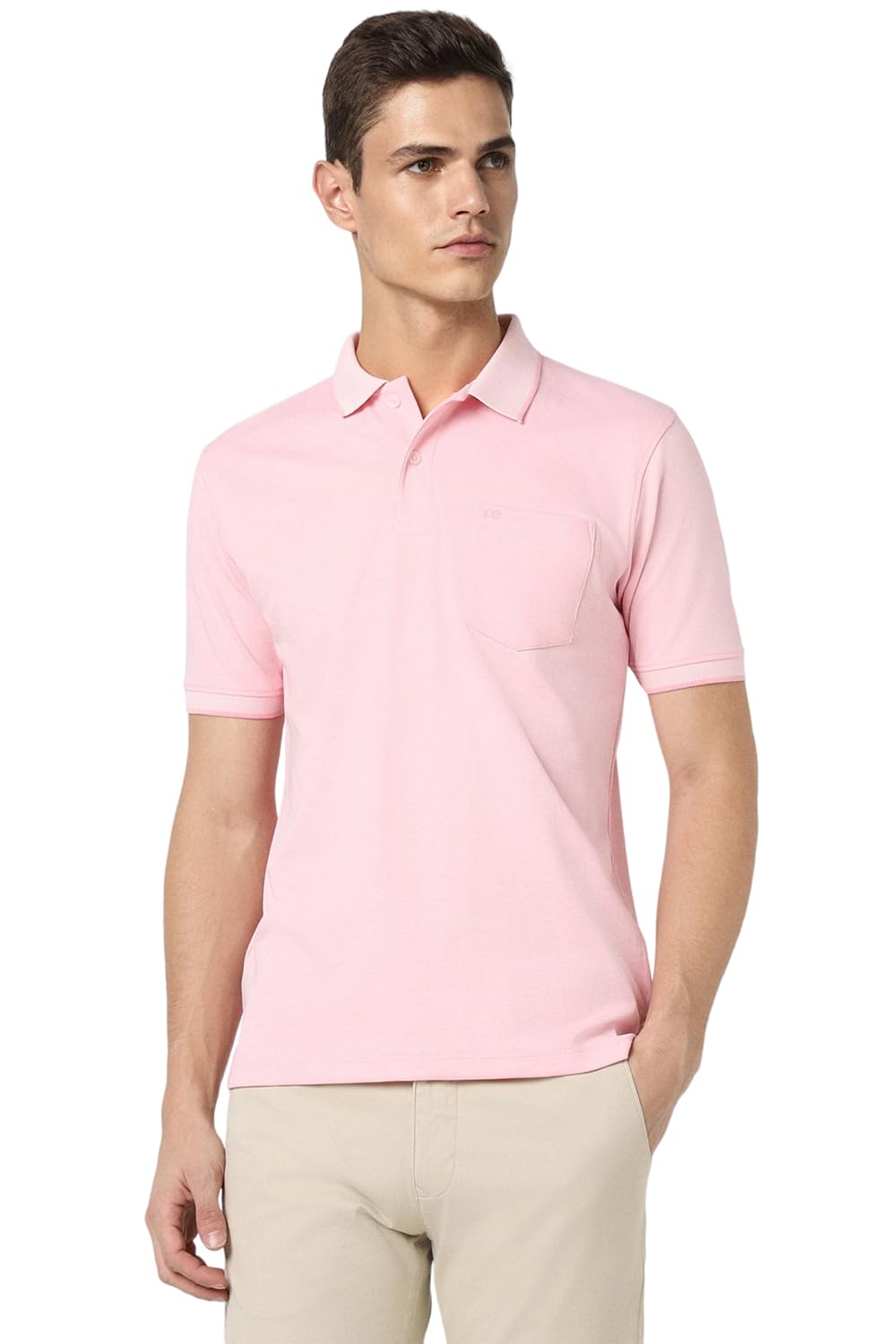 Peter England Men's Solid Regular Fit Polo T-Shirt