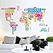 NLLeZ 1 stück Bunte wandaufkleber abnehmbare Buchstaben Welt reisekarte Wohnzimmer Dekoration kreative PVC abziehbild wandbild DIY wandaufkleber