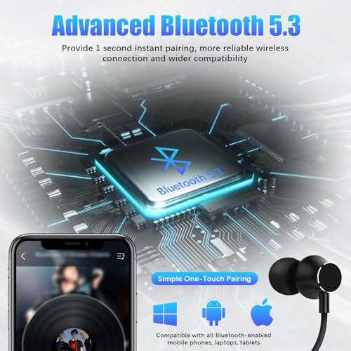 Lecefty LECEFTY-I35PLUS Neckband Bluetooth Headphones, 200H Extra Long Playtime Wireless Stereo Neckband Earbuds With Microphone, Waterproof Balanced Armature Drivers In Ear Headset thumb #6