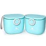 Termichy Baby Formula Dispenser, Portable Milk Powder Dispenser Container with Carry Handle and Scoop for Travel Outdoor Activities with Baby Infant, 8.8OZ, 0.55LB, 250g (Blue-2pack)