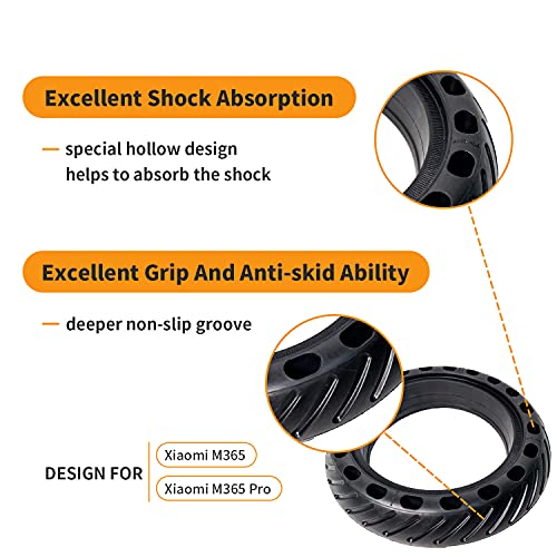 Soviny Solid Tire Replacement For Electric Scooter Xiaomi M365 / Gotrax Gxl V2,8.5 Inches Electric Scooter Tires, Explosion Proof Tire, Electric Scooter Wheel's Replacement 【2 Piece】 #TOP2