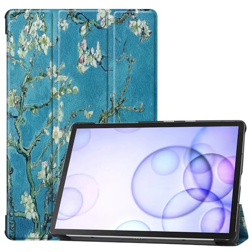 ZZOUGYY Tablet Cover for Samsung Galaxy Tab S6 10.5 T860 T865 T867 (2019 Release),Ultra Slim Folio Stand Leather Case for Galaxy Tab S6 2019 SM-T860 SM-T865 SM-T867 10.5 (KST-Apricot Flower)