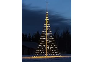 20FT Flagpole Christmas Tree Topper - 480 Warm LED Lights