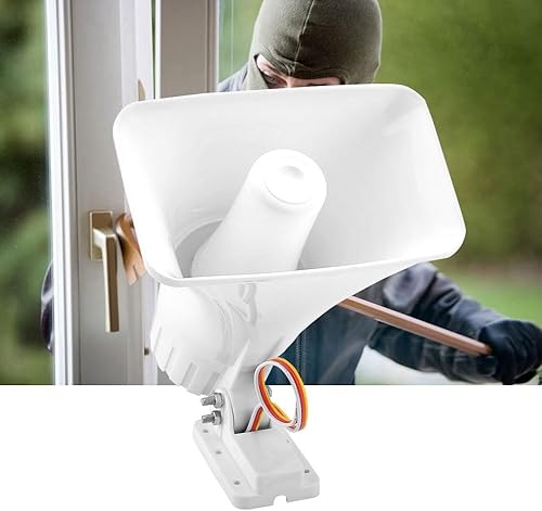 Miniatura 7 de Sirena de alarma electrónica cuerno 150dB sirena de seguridad interior/exterior DC 12V para el sistema de seguridad casero - blanco