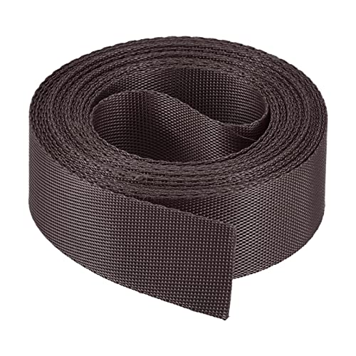 Image of MECCANIXITY Flat Nylon Webbing Strap 1 Inch 4 Yards Khaki for Backpack, Cargo Strap, Luggage-rack