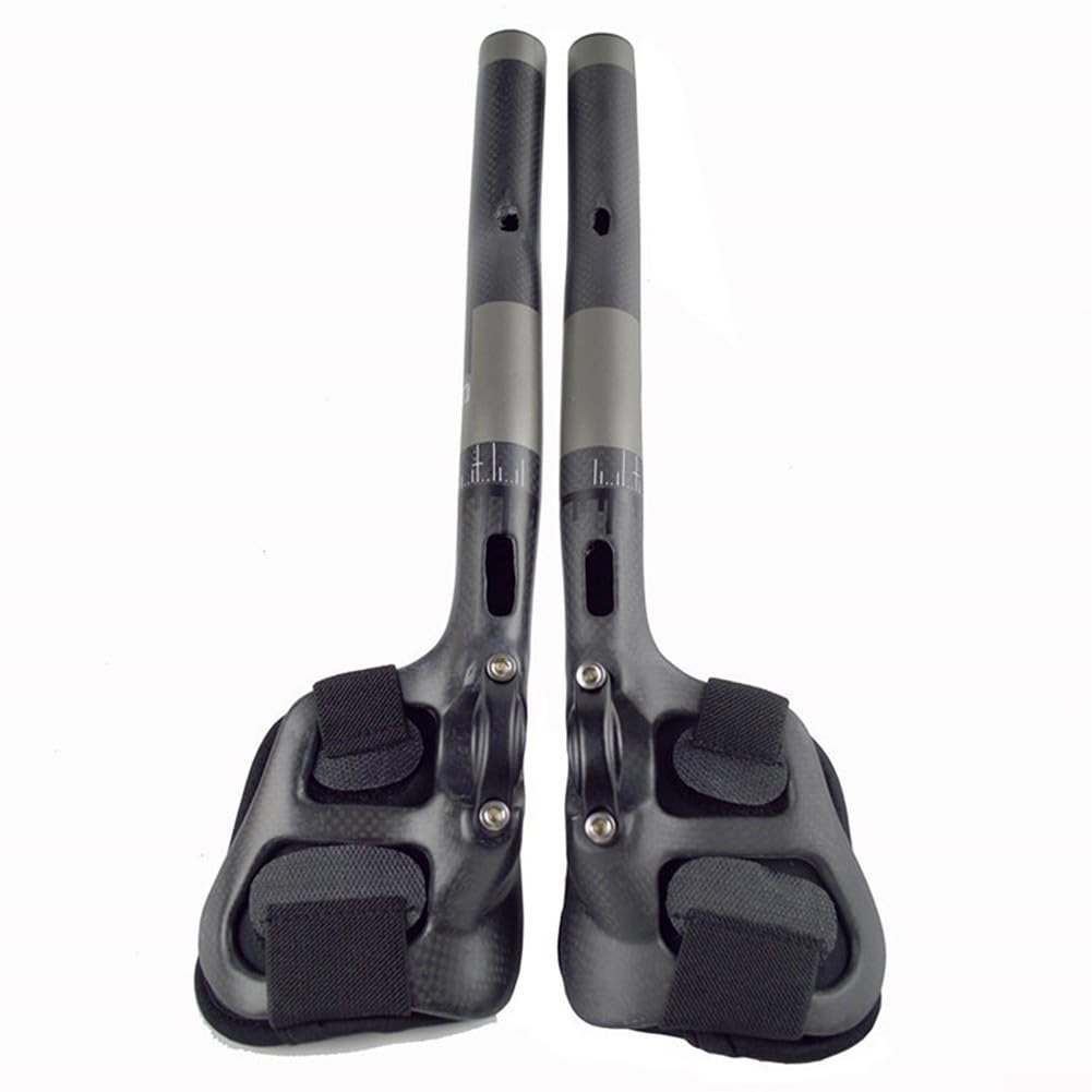 Guidon de vélo T800 en fibre de carbone, pince 31,8 mm, longueur 340 mm, barre d'extension avec rembourrage en éponge (brillant)