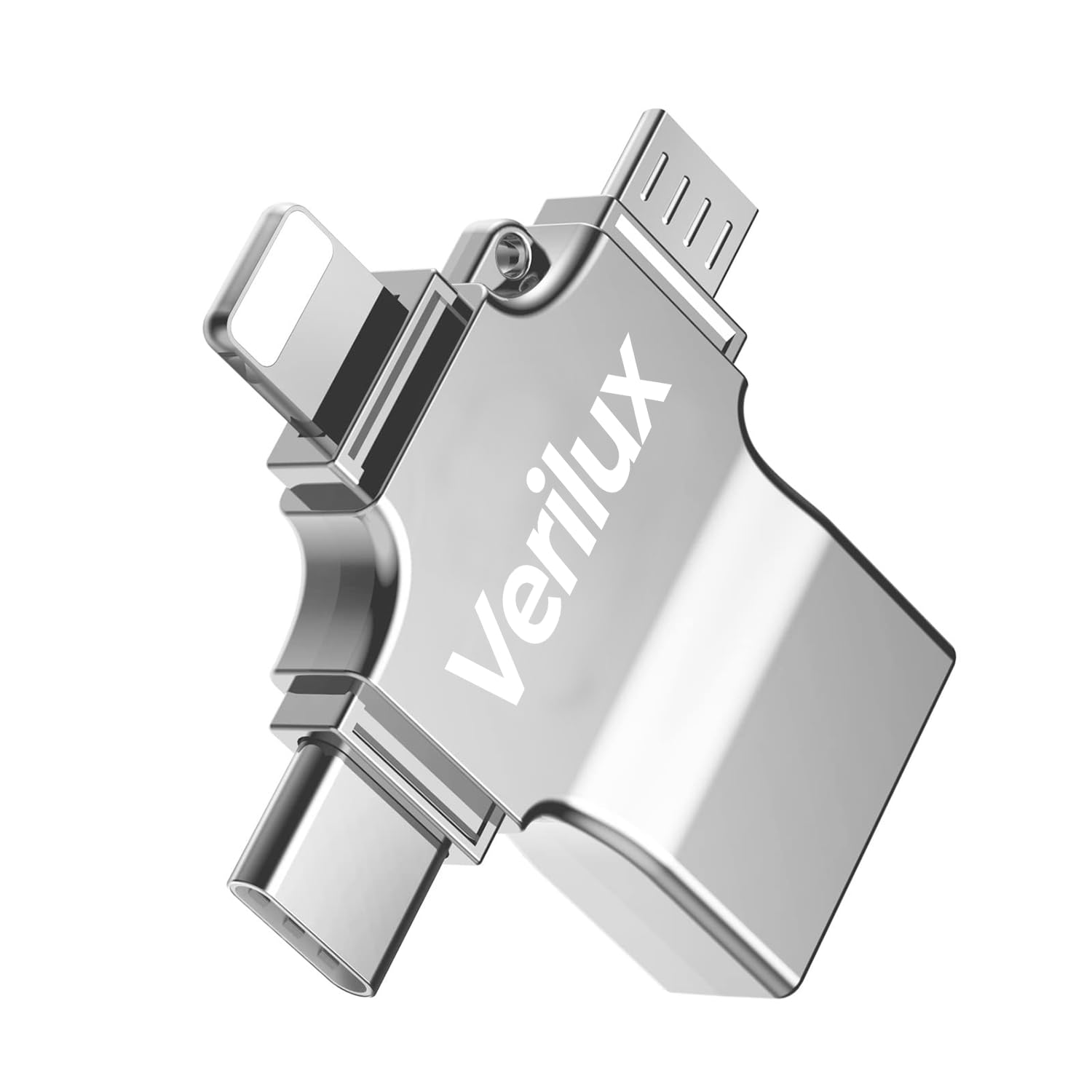 Verilux® 4 in 1 OTG Adapter Pendrive Connector with Light-ning, Type C, Micro USB, USB Ports OTG Connector Compatible with iOS 13 & Above, Android Devices for iPhone, iPad, Pendrive, Keyboard, Mouse (B0BLND1T9Y) Amazon Price History, Amazon Price Tracker