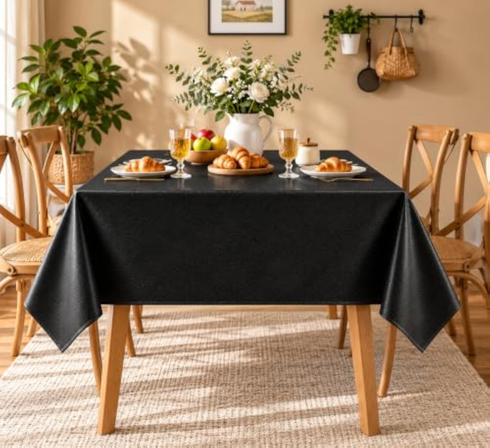 Leather Dining Table Cover for 6 Seater