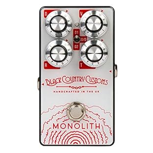 Handcrafted in the UK by Black Country Customs the Monolith distortion pedal is a high quality distortion pedal giving total control over your sound 3 Modes of distortion: Heavily compressed, Overdrive and Soft compressed Fine tune using the 4 rotors...