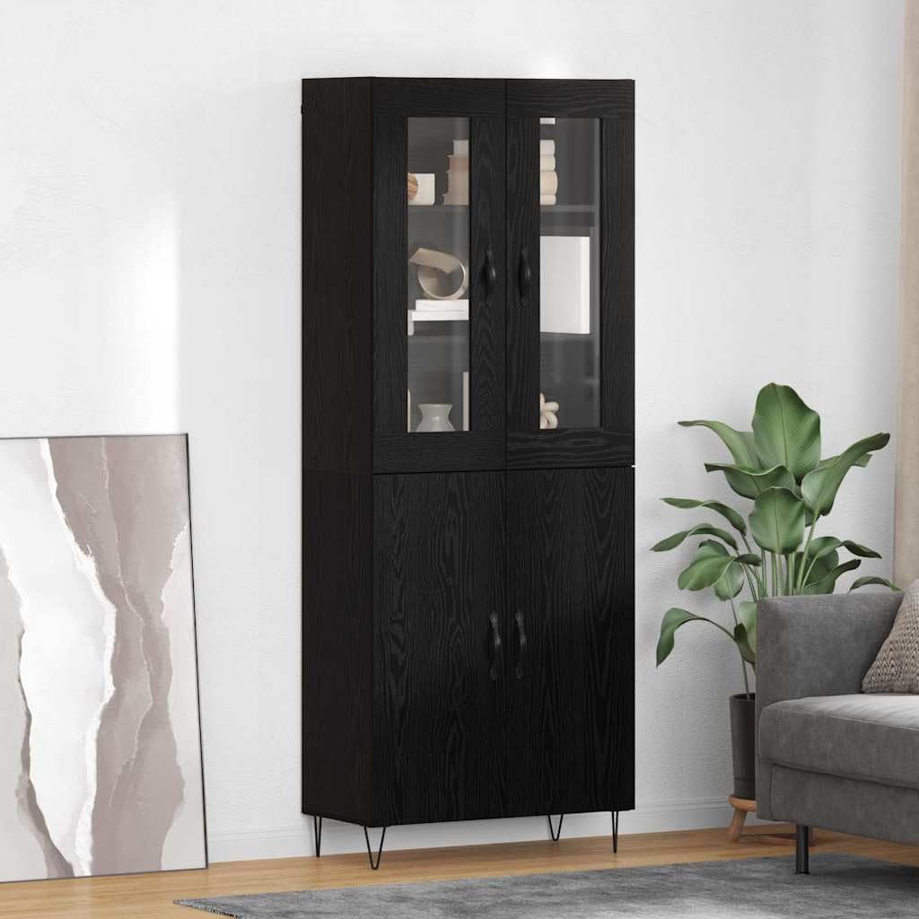 Highboard de 180 cm con puertas de cristal y espacio de almacenamiento