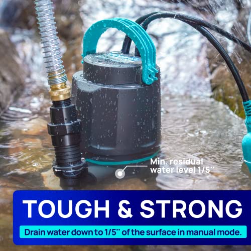 Aquastrong 1/2Hp Utility Pump 3159Gph Submersible Water Pump With Float Switch, Draining Flooded Basement, Pool, Hot Tub, Pond, Garden Irrigation, 19Ft Cord #TOP2