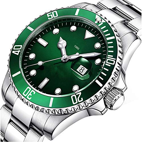 Preisvergleich Produktbild JJDB Herren-Armbanduhr, digital, automatisch, vollautomatisch, massives Edelstahl, mechanisch, wasserdicht, Leuchtend C
