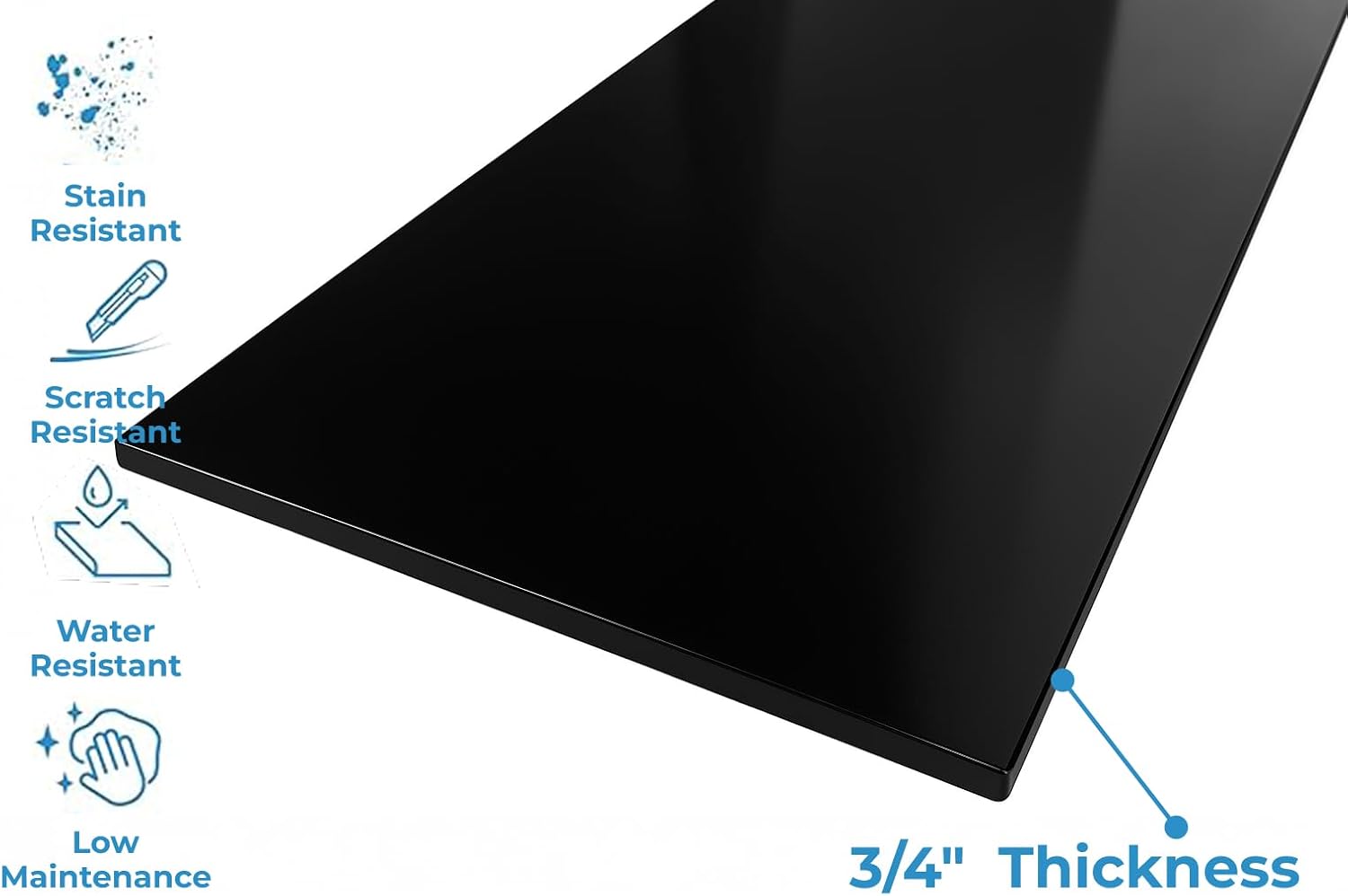 Custom Size | Super Black Engineered Marble Rectangle Shower Bench | Tile Shower Seat for Schluter Kerdi Board, VEVOR, The Original Granite Bracket